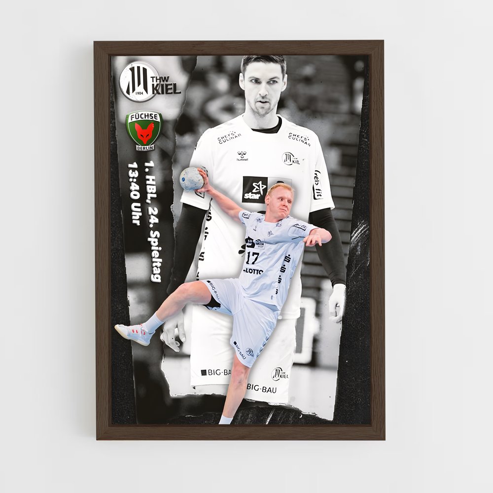 Poster Kicker Bleu – affiche Handball (vue 5)